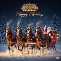 Budweiser Clydesdales  Metal Sign 8x12in  Garage   Santa Christmas 5 - $24.74