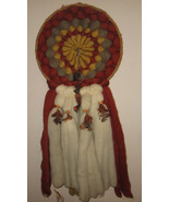 Native Anerican Wool And Feather Mandala Dreamcatcher 17&quot; DIAMETER - £123.90 GBP