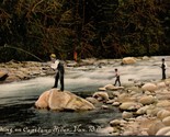 1908 Postcard - Fishing on Capilano River - Vancouver BC Canada - $16.02