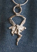 Elegant Vintage Silver-tone Fairy Pendant Necklace on a Sterling Silver ... - $14.95