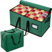 EIMMBD Christmas Ornament Storage Box 3 Tray Organizer Holds 128 Green - $12.23