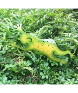 Green &amp; Yellow Frog Garden Stake Painted Metal Lawn CutOut Décor Yard Or... - £7.90 GBP