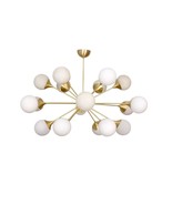 18 Light Globe Mid Century Brass Sputnik chandelier light... - $964.73
