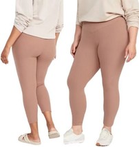 Old Navy Women&#39;s Extra High Rise 7/8 Crossover Rib Leggings Size 3X Brow... - $13.99