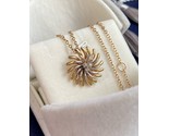 Vintage Inspired Alfieri St. John Sunburst Pendant In White And Yellow Gold - $2,425.50