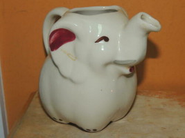 Smiling Elephant Creamer Shawnee USA 4.5&quot; Milk Cream Pitcher c 1940 1950 Vintage - £15.92 GBP