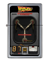 Back To The Future Flux Capacitor Flip Top Lighter Brushed Chrome Vinyl Image. - £23.01 GBP