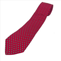 Vintage John Henry Men&#39;s Red with Diamond Dots 100% Silk Tie 60 inches - $9.89