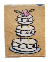 Rubber Stamp Wedding Cake All Night Media Ann Keenan Higgins 1-3/8&quot; x 1&quot; 501D07 - $2.99
