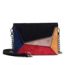 Fashion Quality Leather Patchwork Women Messenger Bag Female Chain Strap Shoulde - £33.71 GBP
