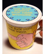 Vintage 1985 Hallmark Mug Mates Coffee Cup With Lid The Buck Stop Over T... - £19.51 GBP