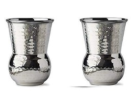 Stainless Steel Hammered Tumbler Moroccan Mughlai Drinking Glass 375ML Set Of 2 - £15.71 GBP