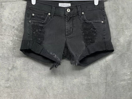 James Jeans charlie Thrashed size 24 Black Shorts Rolled Hem Boyfriend Baggy - £10.38 GBP