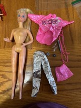 VINTAGE 1986 MATTEL BARBIE AND THE ROCKERS DOLL W/ PINK CLOTHING OUTFIT ... - $33.17