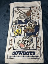 Vintage 1996 Goals Beach Towel Looney Tunes Dallas Cowboys Bugs Bunny Taz Tweety - £31.65 GBP