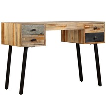 vidaXL Teak Writing Desk with Brown Marbled Drawer, Compact & Stylish, Perfect - $7,136.67 MXN
