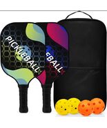 Pickleball Paddles Fiberglass Lightweight Outdoor Rackets with 4 Balls &amp;... - $21.00