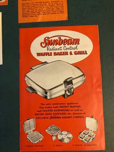 Vintage Sunbeam 50's/60's Appliance Manuals/Cards Waffle Maker, Steam Iron,etc Item image 5