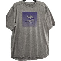 Minnesota Vikings Short Sleeve Athletic Shirt Gray Purple Logo Fanatics Mens L - £11.14 GBP