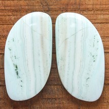 83.90 Cts Natural Green Lace Agate Loose Gemstones Match Pair 41mm X 24mm Approx - £4.63 GBP