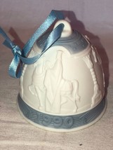 LLadro 1990 Christmas Bell Ornament Blue &amp; White Mint No Box - $23.99