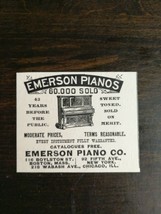 Vintage 1893 Emerson Piano Company 60,000 Sold Original Ad - £5.29 GBP