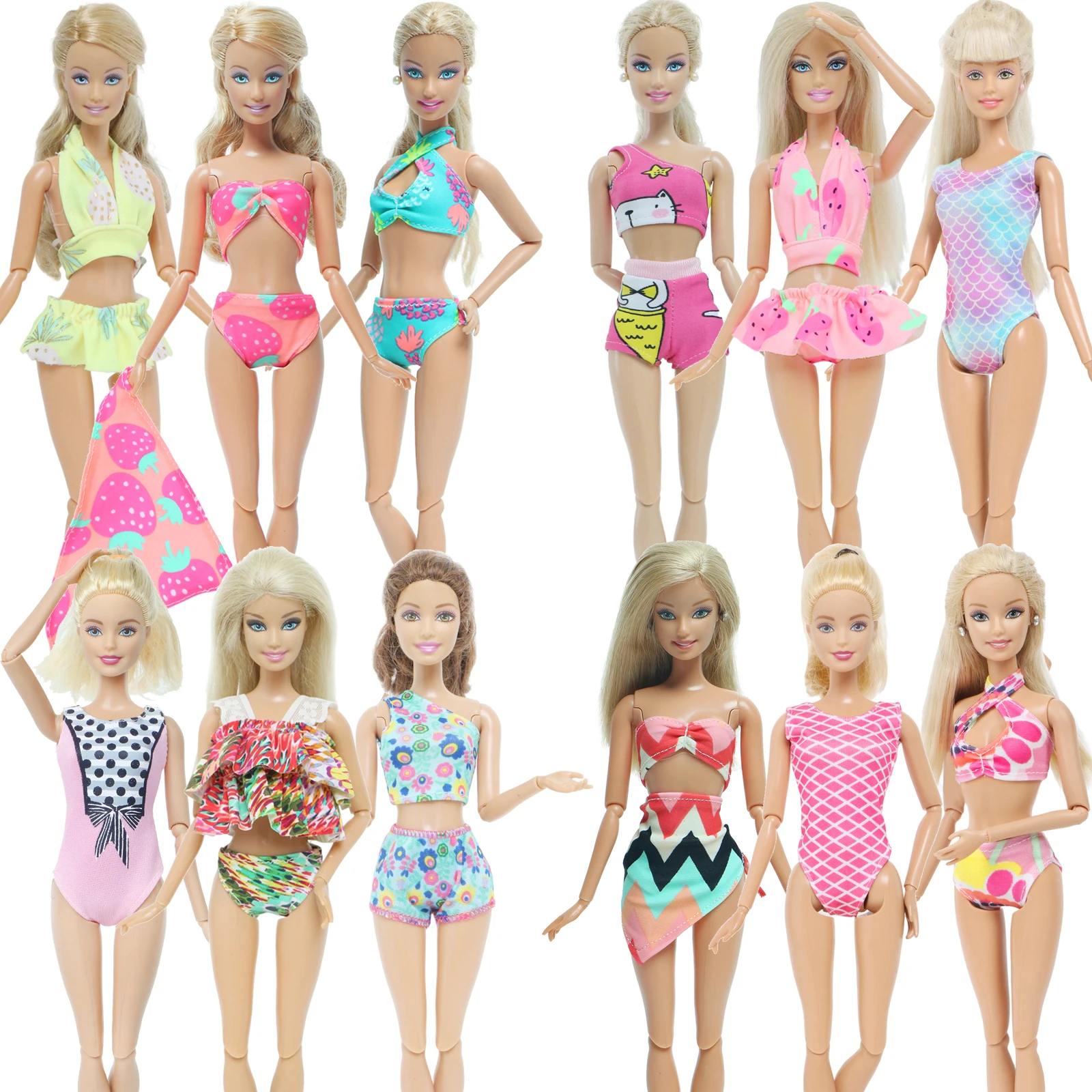 3 Set Handmade Doll Swimsuit Bikini Dress Bra Tops Pants Outfit Swimming Suit - £8.21 GBP+