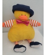 Russ Terry Cloth Duck Plush Stuffed Animal Yellow Blue Hat Stripes Trian... - £30.96 GBP