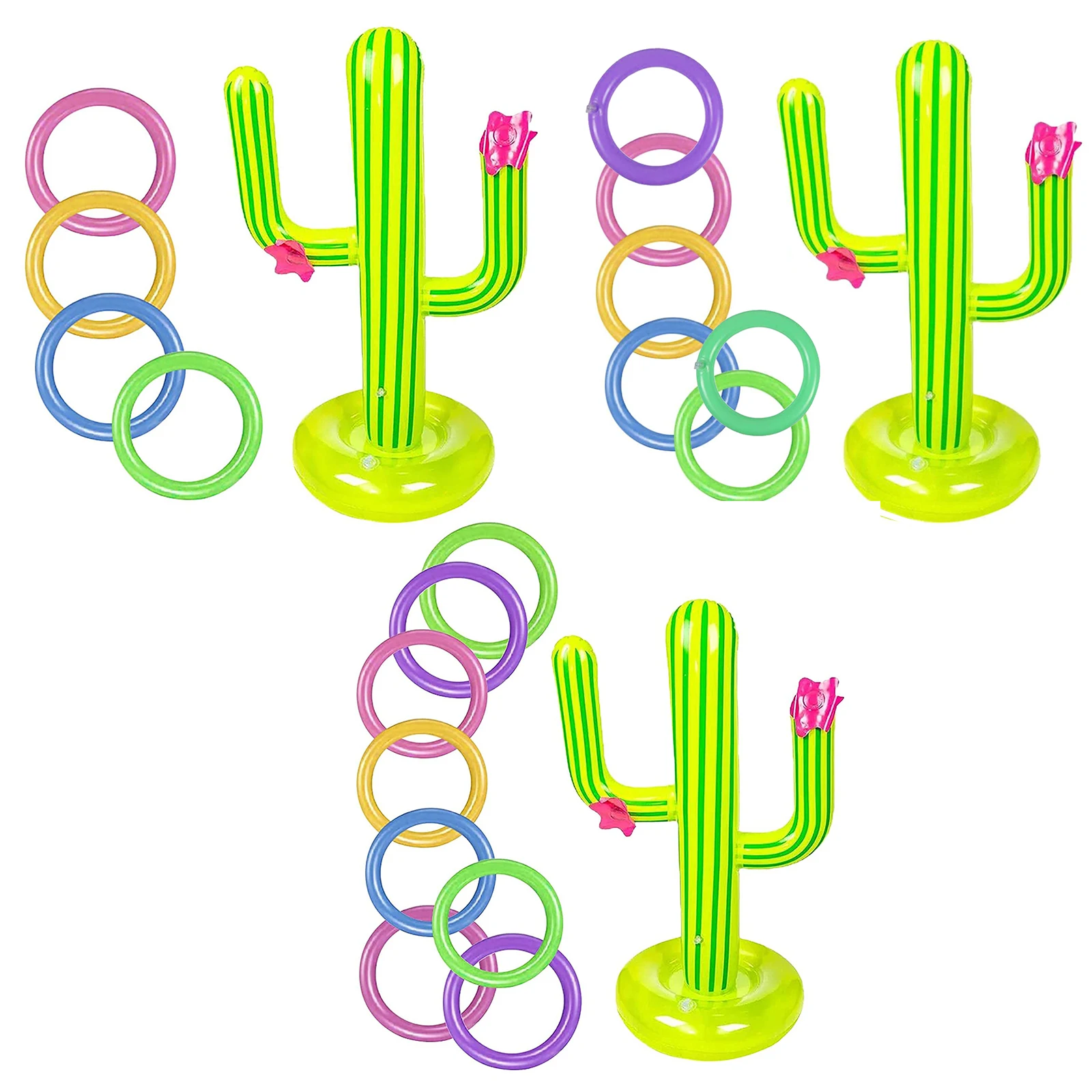 Water Game Inflatable Cactus Ring Toss Game Set Includes Inflatable for Summer - £8.53 GBP+
