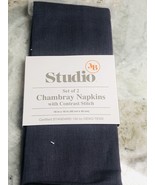 ShipN24Hours. New Bed Bath &amp; Beyond  Studio Set of Chambray Napkins:18” ... - $31.22 CAD