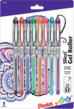 Arts Slicci 0.25 Mm Extra Fine Gel Pen, Assorted Ink, 8 Pack (BG202BP8M) - $19.26