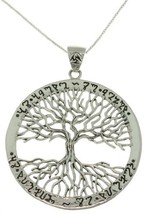 Jewelry Trends Tree of Life Rune Message Celtic Sterling Silver Pendant Necklace - £60.13 GBP