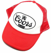 Coors Vintage Truckers Cap Hat Mesh Snapback 100% Polyester Red &amp; White - £11.05 GBP