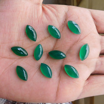 8x16 mm Marquise Natural Green Onyx Cabochon Loose Gemstone Wholesale Lot 100 pc - £37.76 GBP