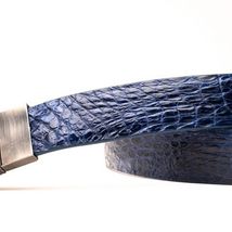 Massimo Exotic Caiman Flank Belt All Sizes Navy image 2