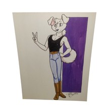 Canine Peace Furry Character Drawing Terrie Smith Art 2001 Little Paw - €79,81 EUR