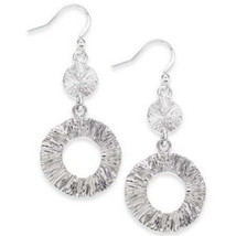 Charter Club Silver-Tone Open Circle Drop Earrings - £6.21 GBP