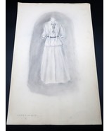 Antique Fashion Design Illustration Art Dress Sketch Annie Horton c.1920... - $56.12 CAD