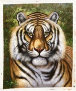 Wide Tiger Handmade Oil Painting Unmounted Canvas 20x24 inches - £237.04 GBP