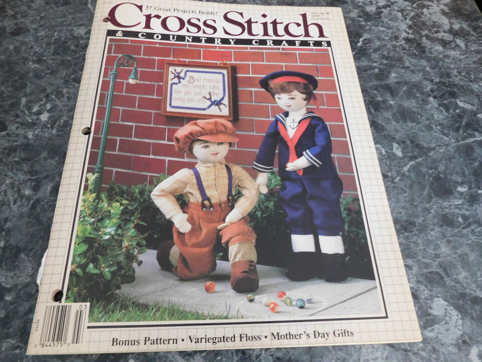 Cross Stitch Country Crafts Magazine March April 1988 - $1.79