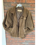 Santa Fe Outback Full Leather Jacket Large Flight Coat Long Sleeve Brown... - $85.50