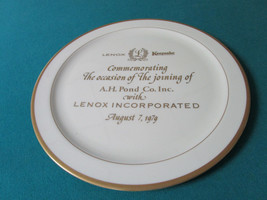LENOX KEEPSAKE TRAY COMMEMORATING THE INCORPORATION OF A.H.POND TO LENOX... - $24.75