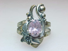 MINE FINDS by JAY KING PINK CUBIC ZIRCONIA RING in Sterling Silver - Size 6 - $60.00