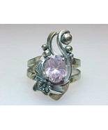 MINE FINDS by JAY KING PINK CUBIC ZIRCONIA RING in Sterling Silver - Size 6 - £48.11 GBP
