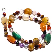 Carnelian Natural Gemstone Beads Jewelry Necklace 18&quot; 283 Ct. KB-1104 - £8.72 GBP