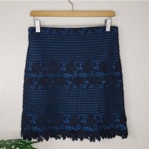 LOFT | Teal &amp; Black Lace Overlay Skirt, womens size 2 - £16.17 GBP