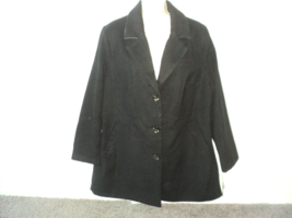 Maralyn &amp; Me Woman Size 1X Reefer Faux Wool Coat Black #6754ME NEW with Tag - £60.86 GBP