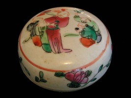 Antique Famille Verte Porcelain Seal Paste Ink Box #4 - £51.51 GBP