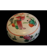 Antique Famille Verte Porcelain Seal Paste Ink Box #4 - £51.94 GBP
