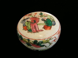 Antique Famille Verte Porcelain Seal Paste Ink Box #2 - £58.66 GBP